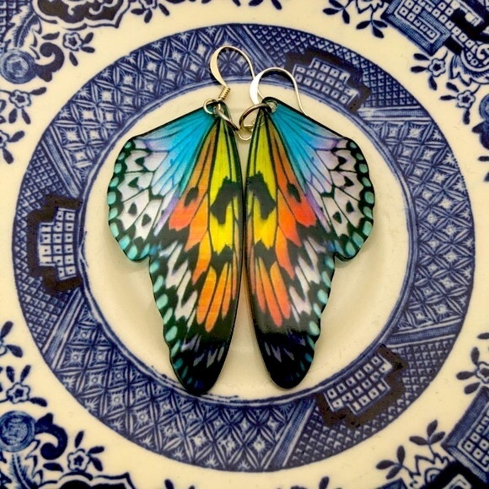 Big Sparkly Fairy Wing Earrings